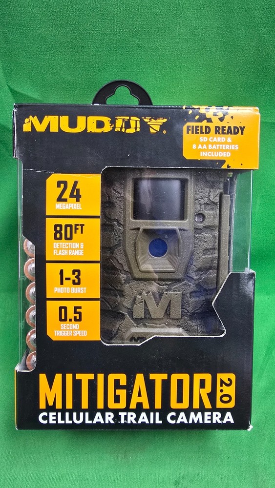 MUDDY MITIGATOR 2.0 Cellular Trail Camera Batteries + SD Card NEW (E15)