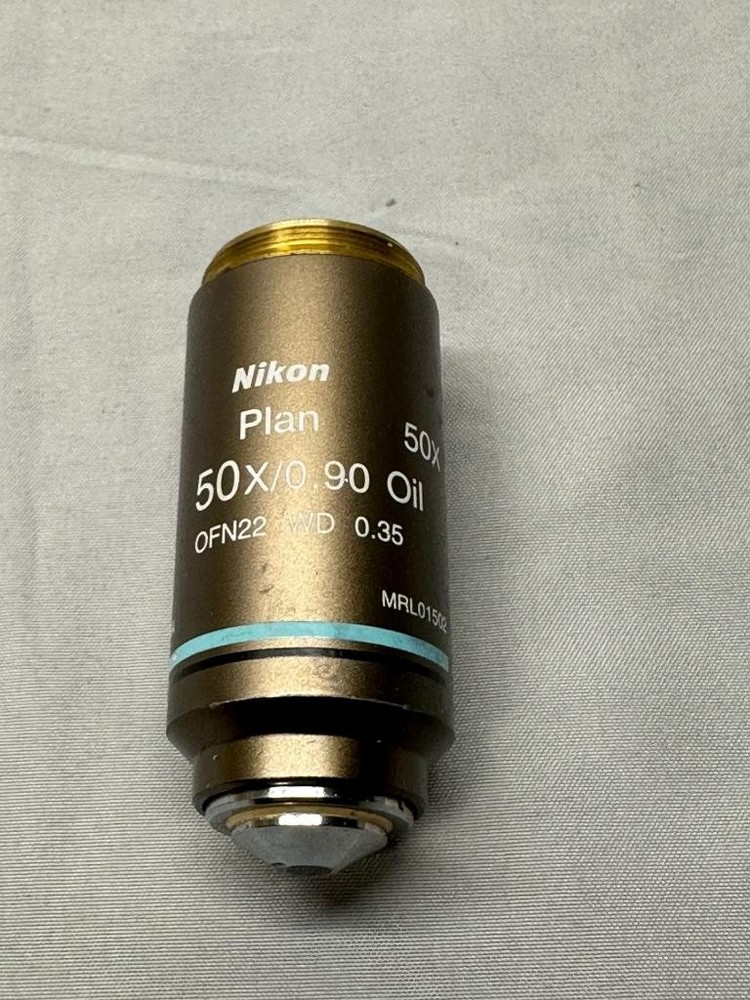Nikon Plan 50X/0.90 Oil ∞/- WD 0.40 Eclipse Microscope Objective Lens #104