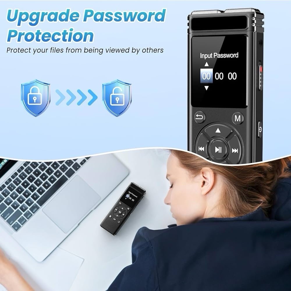 136GB Digital Voice Recorder with Playback,9000 Hours Audio Recording Device,Voi