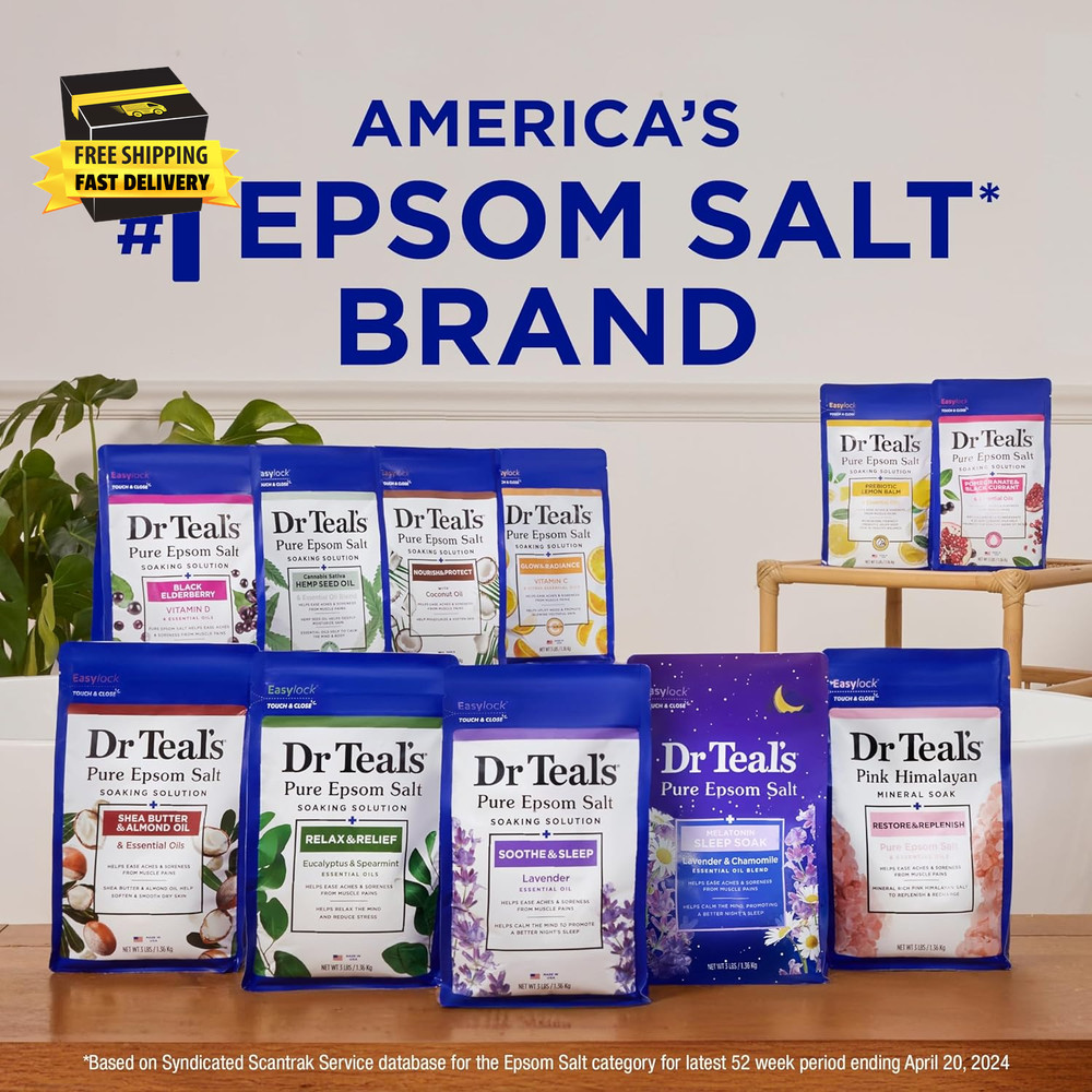 Epsom Salt Soaking Solution, Soothe & Sleep, Lavender, 3Lbs ⭐️⭐️⭐️⭐️⭐️
