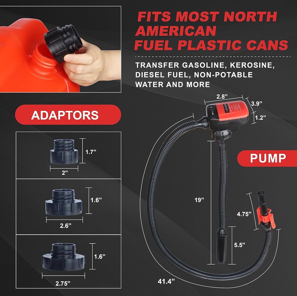 Automatic Fuel Transfer Pump (with Auto-Stop Sensor, Flow Rate 2.4 Gallons)