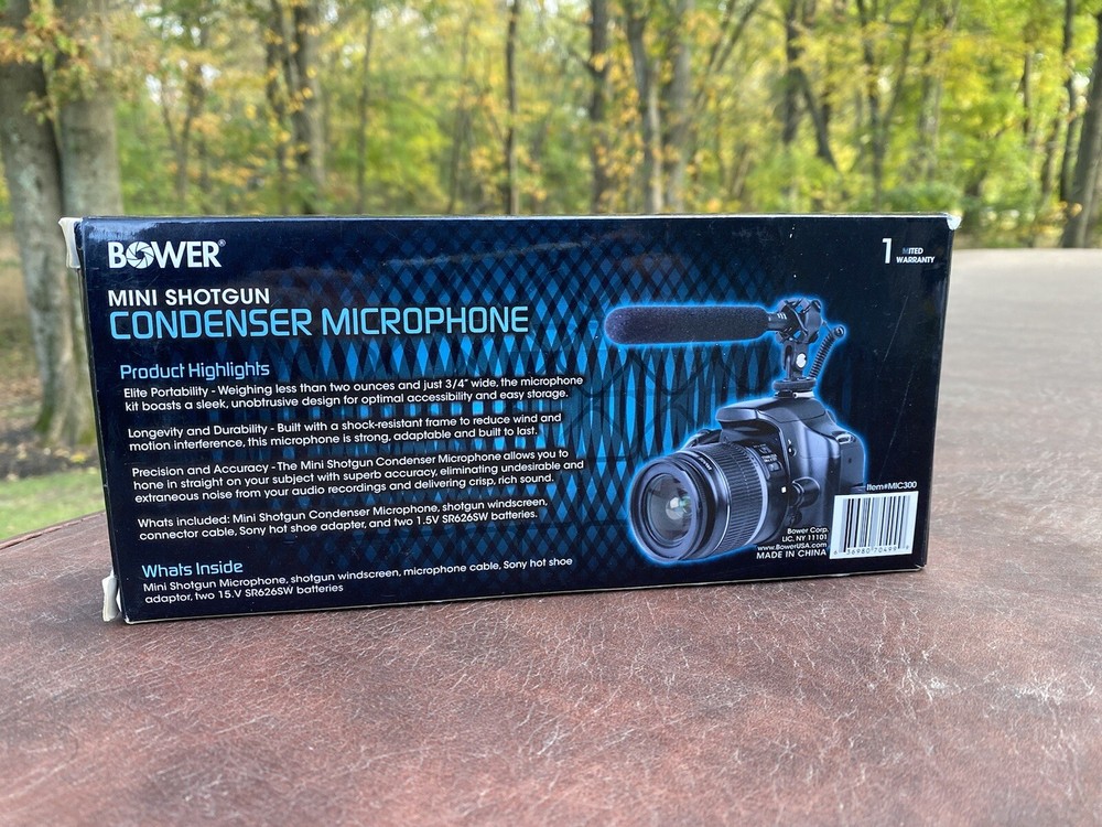 🎤Bower MIC300 Mini Shotgun Condenser Microphone Black