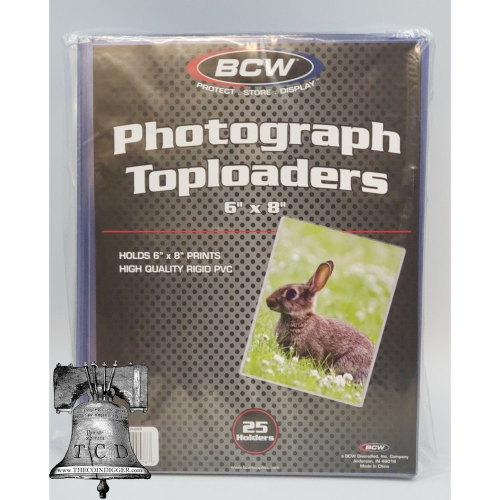 25 BCW 6x8 Photo Print Document Toploader Holder Plastic Rigid Case Standard
