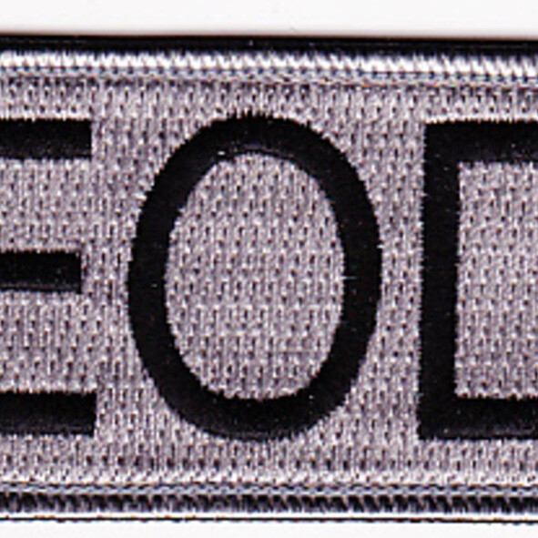 Explosive Ordnance Disposal Tab EOD Silver Patch Hook And Loop