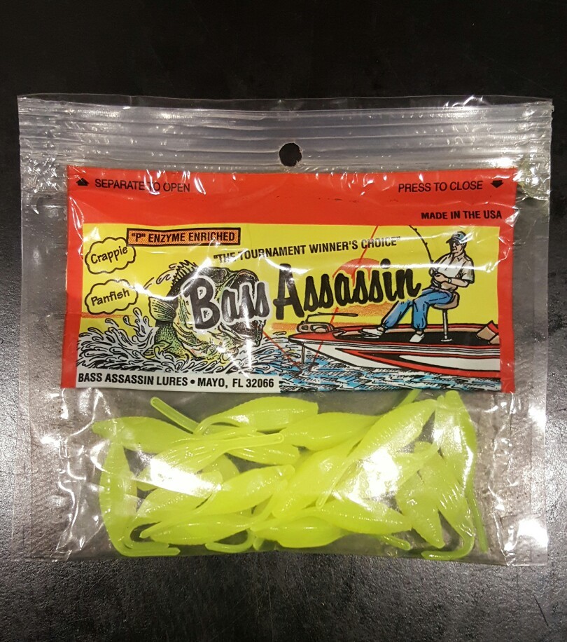 Bass Assassin - 1.5" Tiny Shad 20 Per Pack Limetruese