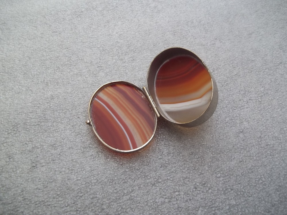 Vintage Silver & Agate Box