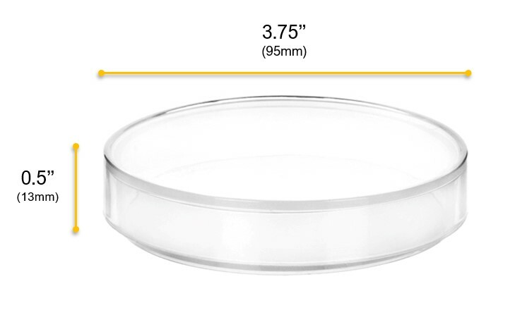 6PK Plastic Petri Dishes - 3.75" Dia., 0.5" Depth - Polypropylene - Eisco Labs