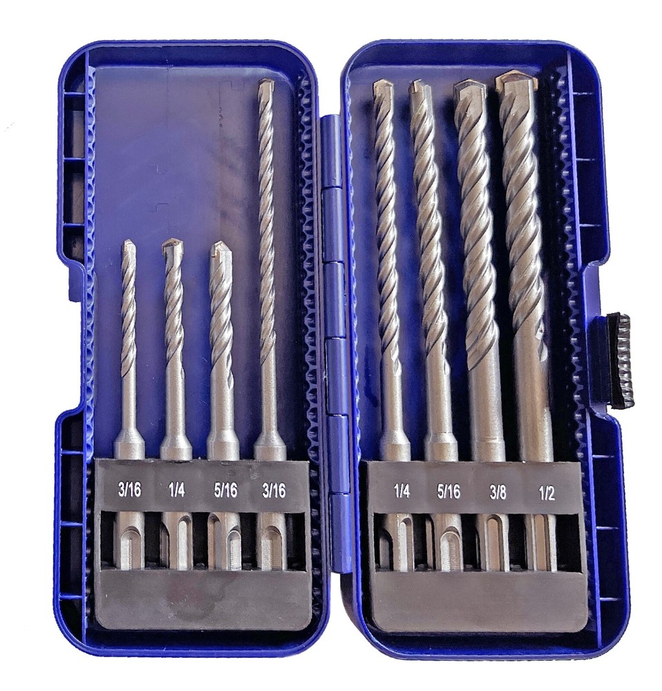 8Pcs SDS Plus Drill Bit Set Carbide Tip Rotary Hammer Masonry Concrete Drill Bit