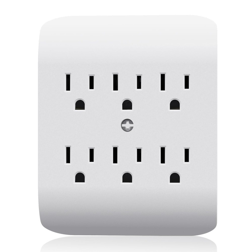 6-Outlet Wall Extender with Central Anchor – Listed, Safe & Sleek Design