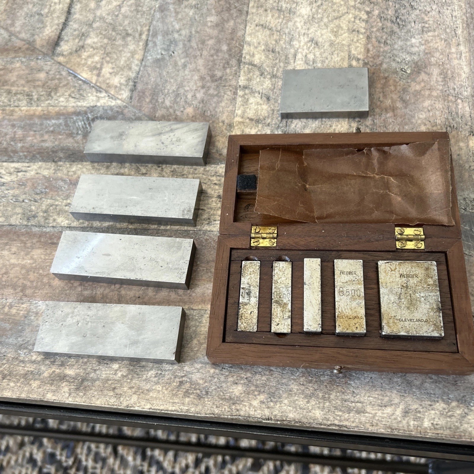 5 Webber Machinist Gauge Blocks Plus 5 Unmarked Blocks