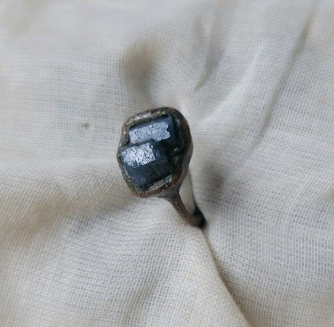 OOAK Handmade Raw Sapphire Electroformed Copper Ring Size 7