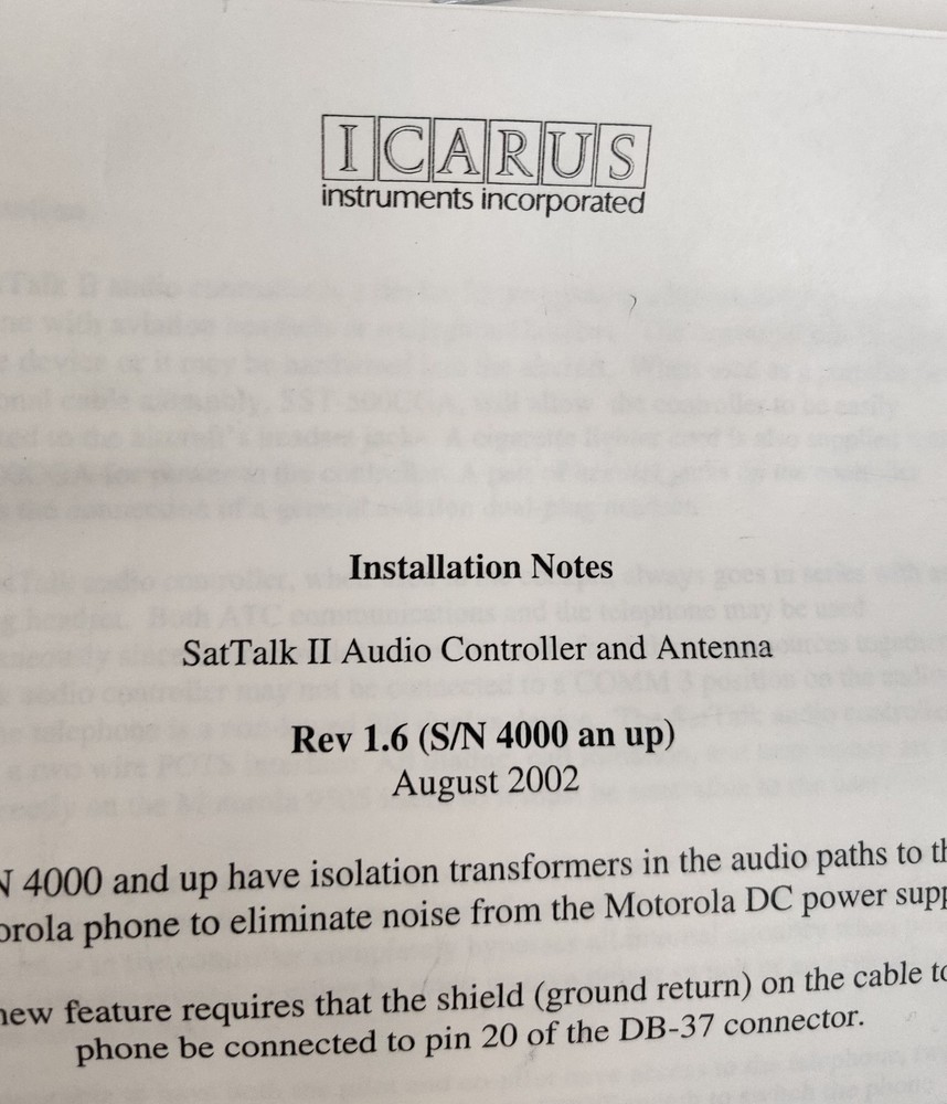 Icarus Instruments SatTalk 2 Audio Controller and Antenna SST-500