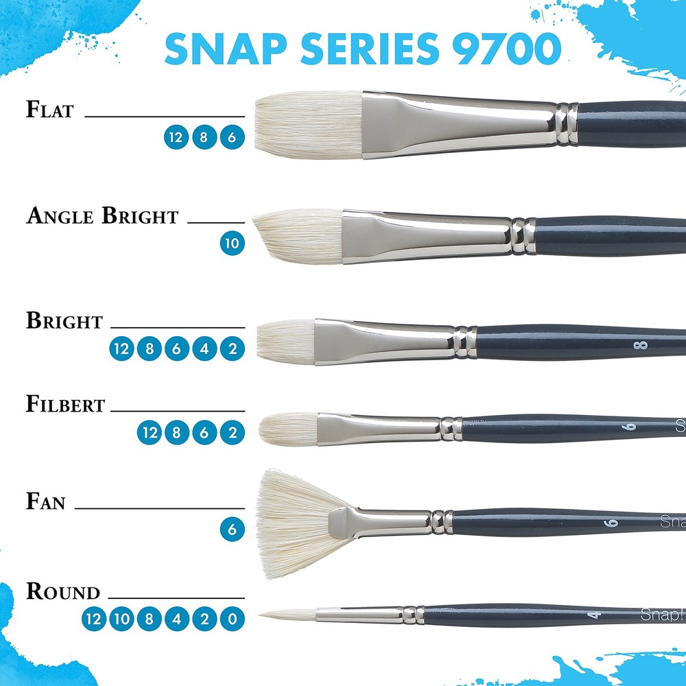 Princeton 9850SET-3 Snap! Paintbrush Set, White