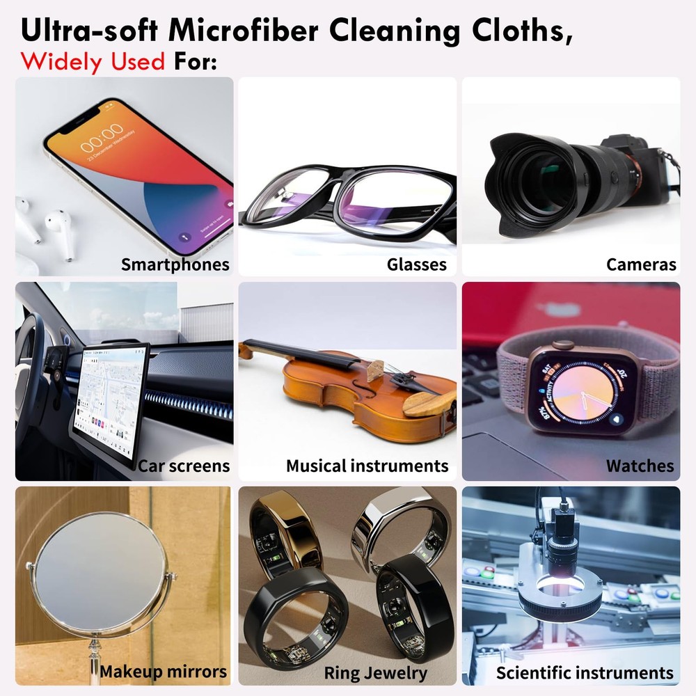 Individually Wrapped Premium Microfiber Glasses Cleaning Cloths,20 Pack,Extra...