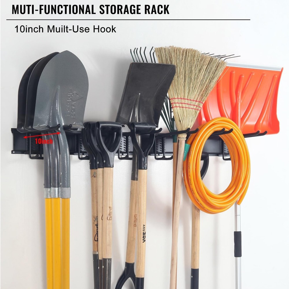 Wall Mount Tool Storage Rack, Heavy Duty Garage Storage Tool Organizer, Garde...