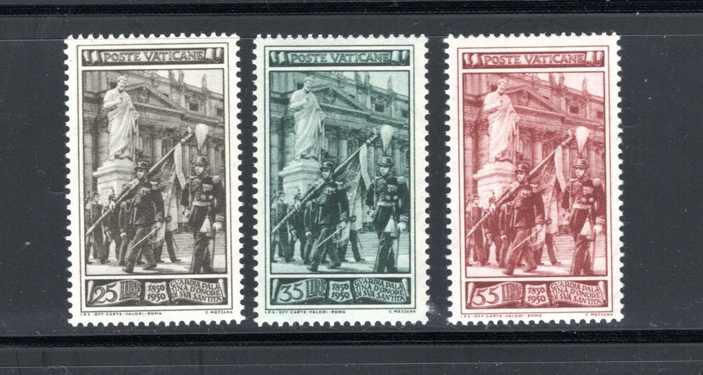 VATICAN 1950 PALATAL GUARD ** COMPLETE SET SOLID AND FRESH RUBBER MNH VF