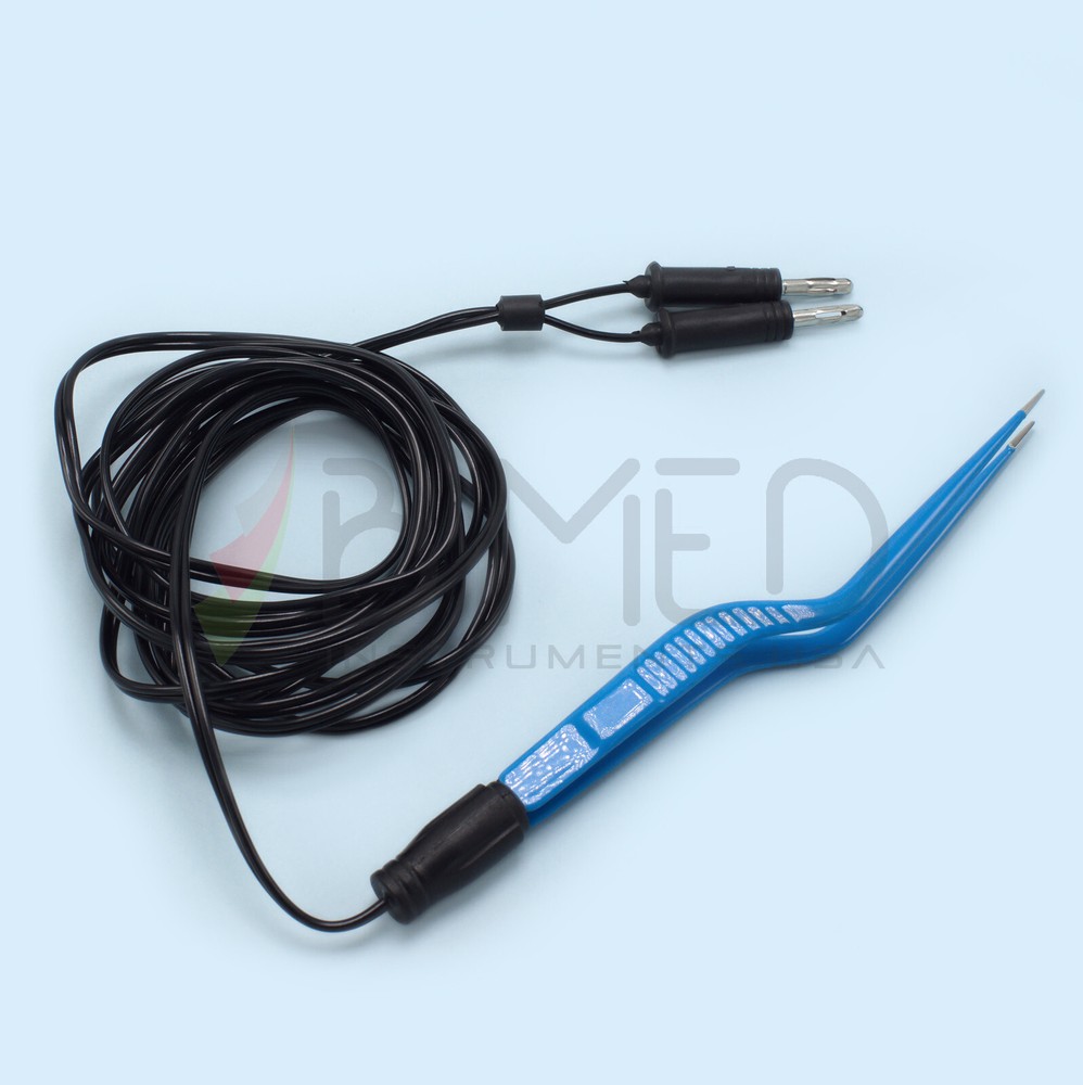 Disposable Bipolar Bayonet Tissue Forceps With Cable Insulated Electrosurgery