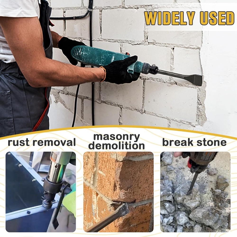 9 Pack Air Hammer Bits Pneumatic Chisel Set Air Hammer Punch Chipping Bits Tools