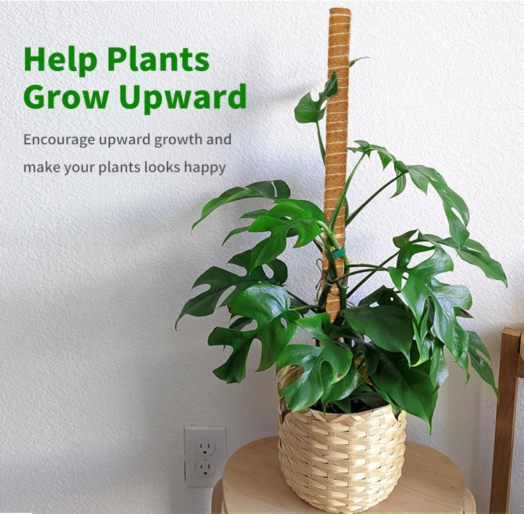 Moss Pole, 4 Pack 17inch Monstera Plant Support Stackable Moss Poles for Plan...
