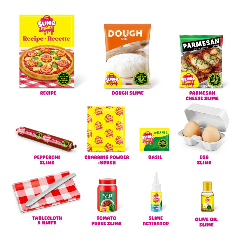 ZURU SLIME MART Small Basket Pizza 13 Ingredients Unpack Create Squish