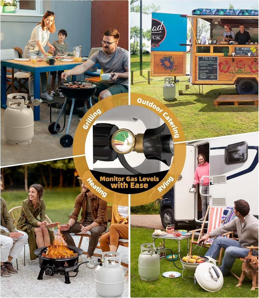 Durable Solid Brass Propane Level Indicator for 5-40 lb Tanks - Easy Install