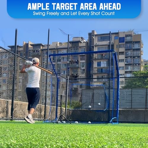 Baseball Softball Net with Blocking System, 7x7ft/6x6ft Practice Cage for 7x7FT