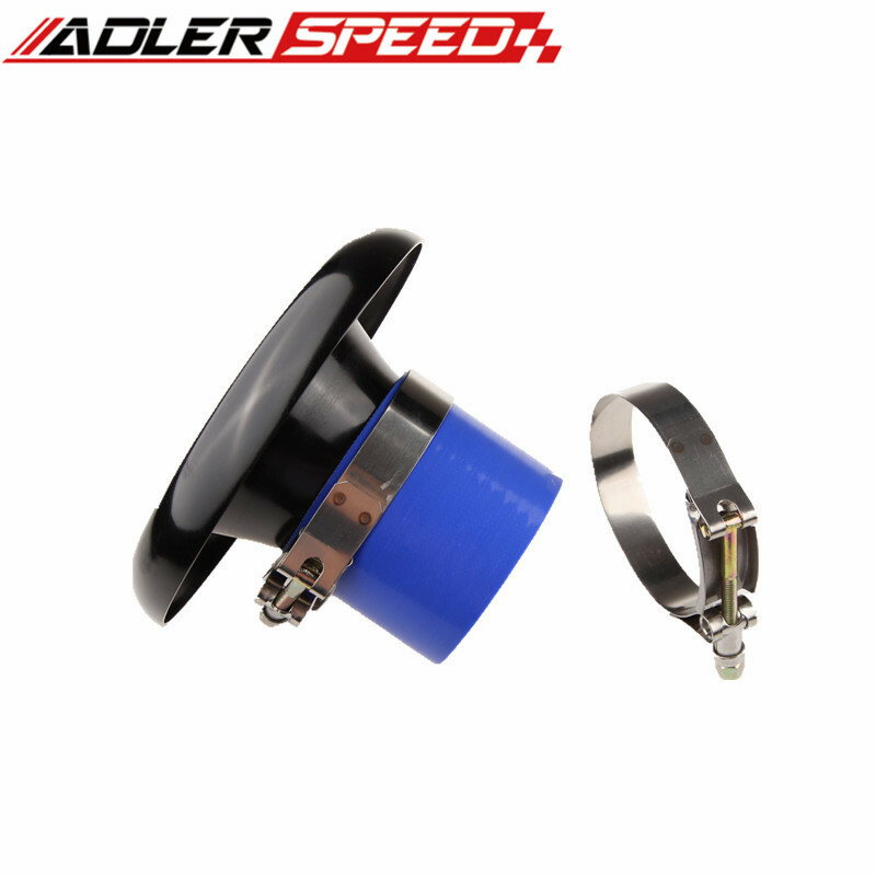 3" Inch Black Velocity Stack For Cold/Ram Engine Air Intake/Turbo Horn