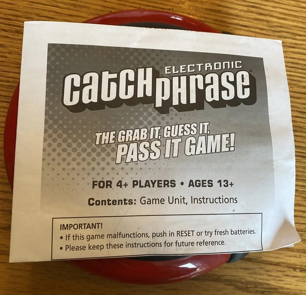 CATCH PHRASE Game Scrabble Electronic 2012 Hasbro Parker Brothers EUC Red&Black