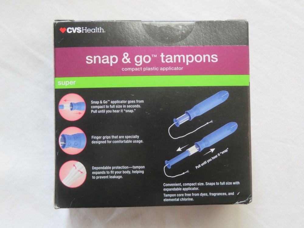 CVS Health 18 Snap & Go Tampons with Compact Plastic Applicator Super Absorbency