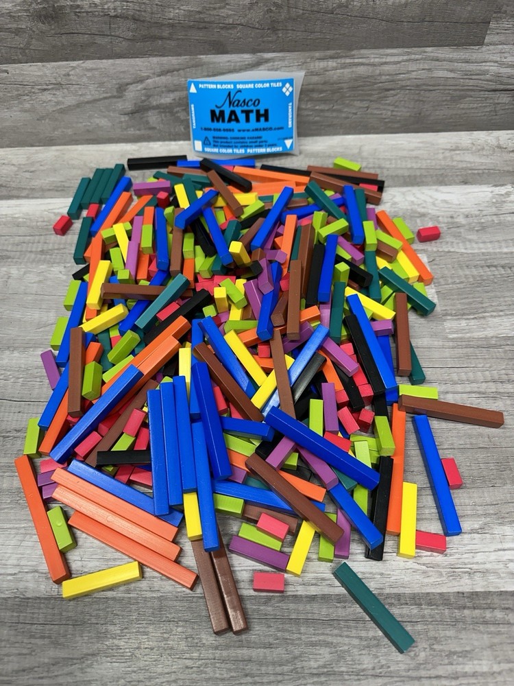 Nasco Learn Math Skills Rectangle Square Color Pattern Blocks 2+ Lbs