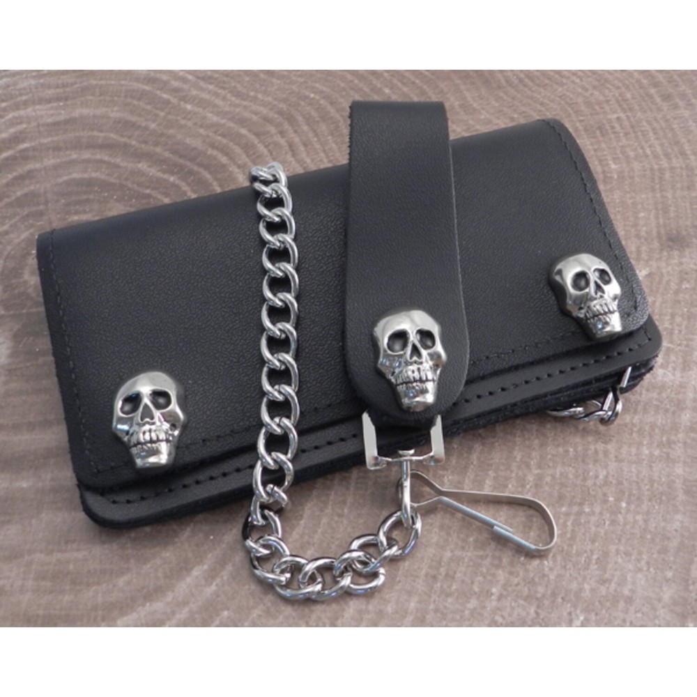 Amigaz Black Leather Biker Chain Wallet