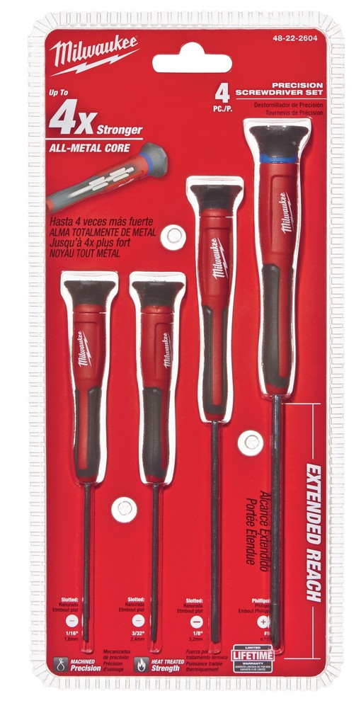 MILWAUKEE 48-22-2604 4PC Precision Screwdriver Set