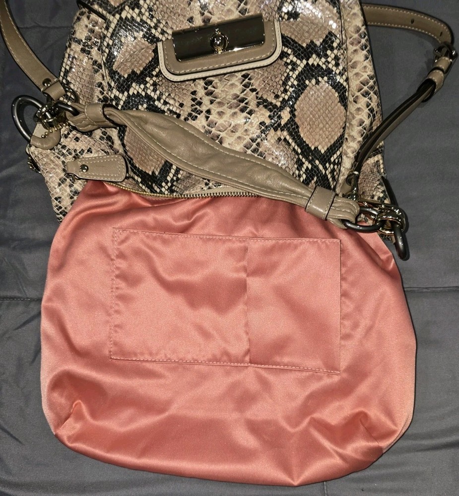 COACH Kristin Embossed Python Leather Satchel Shoulder Bag Purse & Wallet NEW