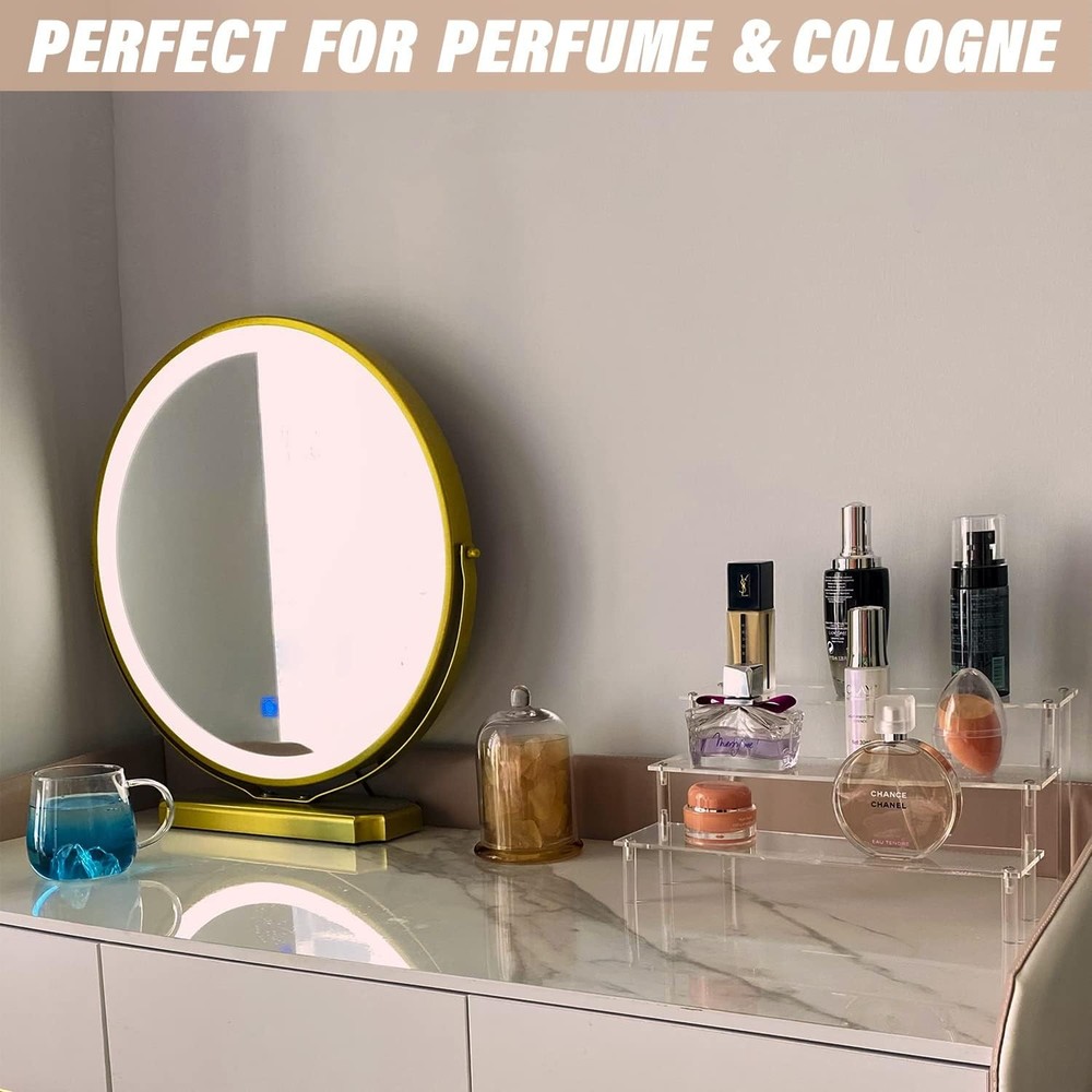 AZEAM 2 Packs Acrylic Display Risers,Clear Risers 3 Tier 2