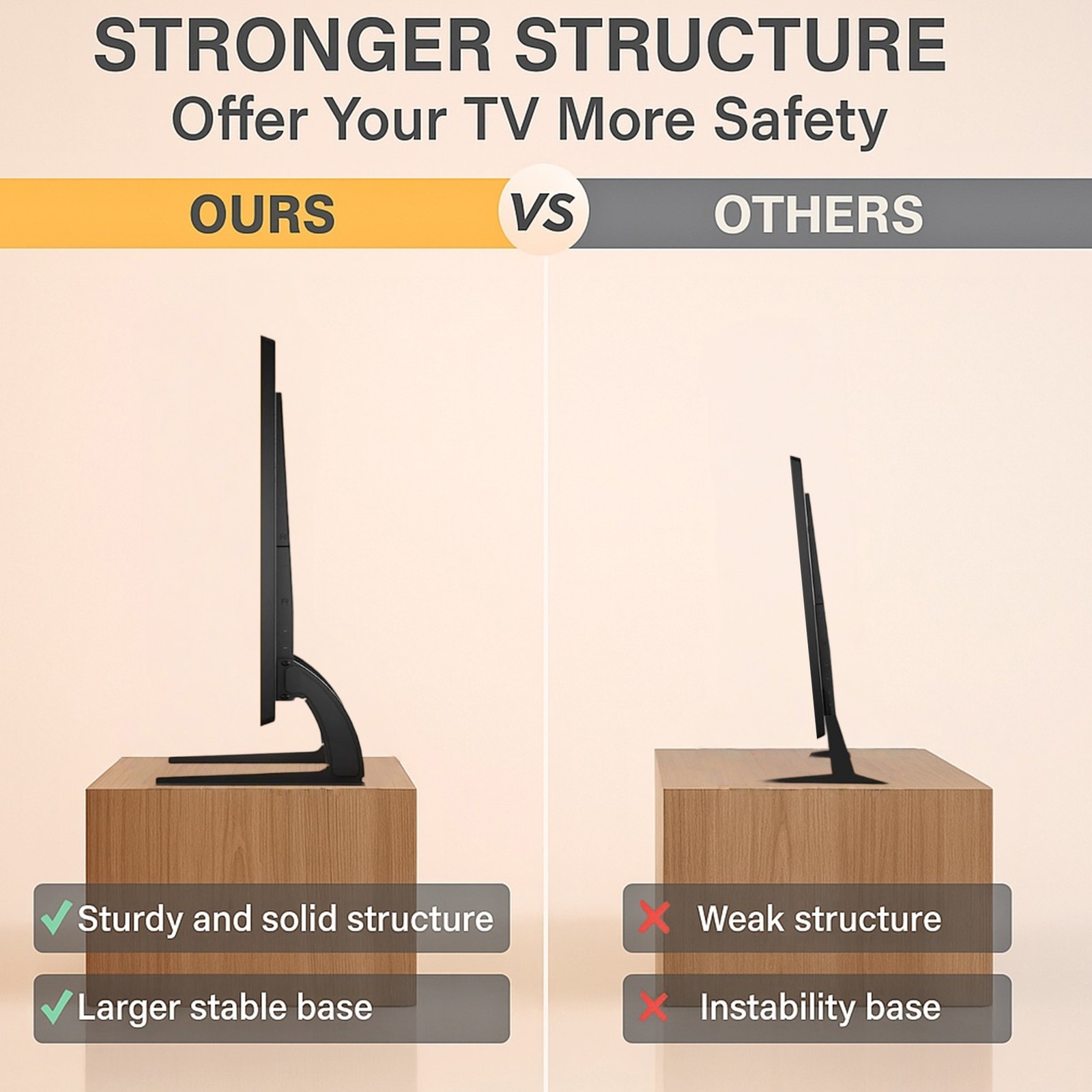 Universal TV Stand Mount for 37-75 Inch Tvs, Height Adjustable Table Top TV Stan