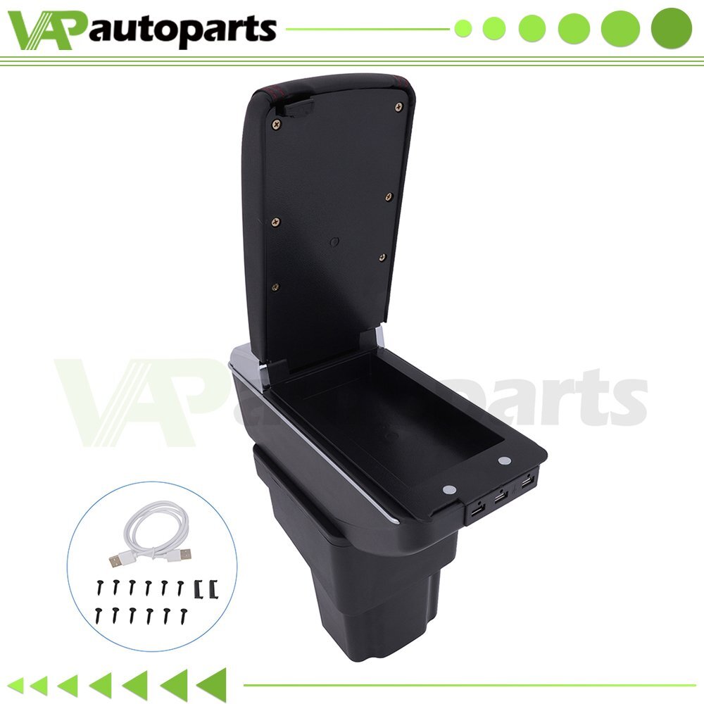 For Nissan Juke 2010-2015 Center Console Armrest Organizer Storage Box Black