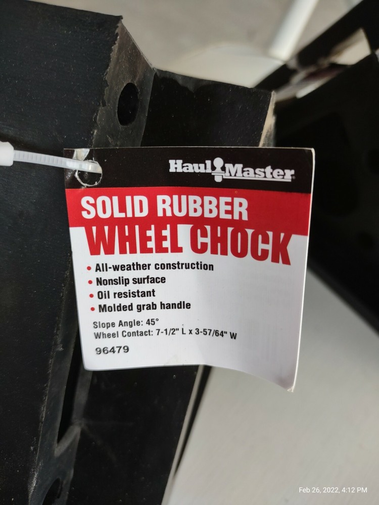 Haul Master Solid Rubber Wheel Chock - 2 chocks -45 degree angle New
