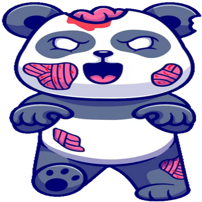 30 Custom Zombie Panda Bear Personalized Address Labels