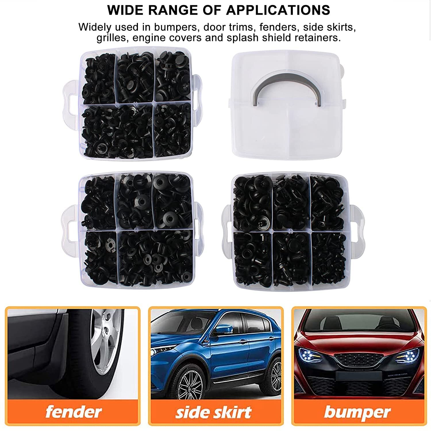 650PCS Car Body Retainer Clips Auto Fasteners Push Trim Pin Rivet Bumper Kit US