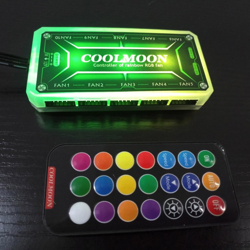 RGB Fan Controller Remote Control Computer Case 12V PC Cooling Chassis Fan Hub X