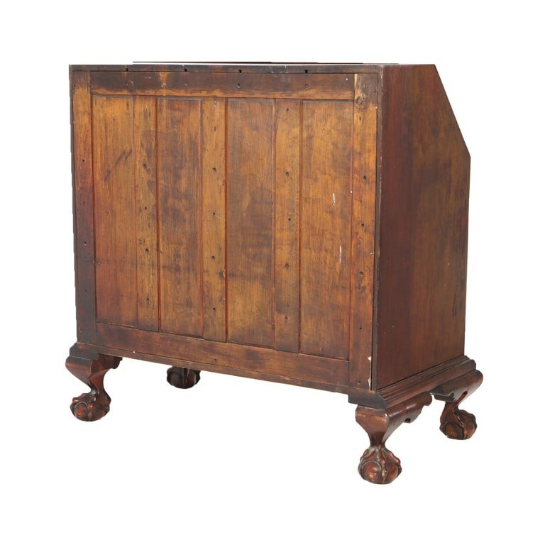 Chippendale Style Mahogany Serpentine Drop-Front Desk 20thC