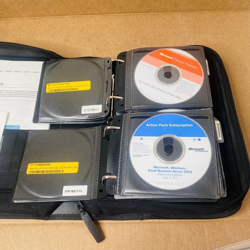 Microsoft Action Pack Subscription Partner Program Vtg Software + Key 100 Disks