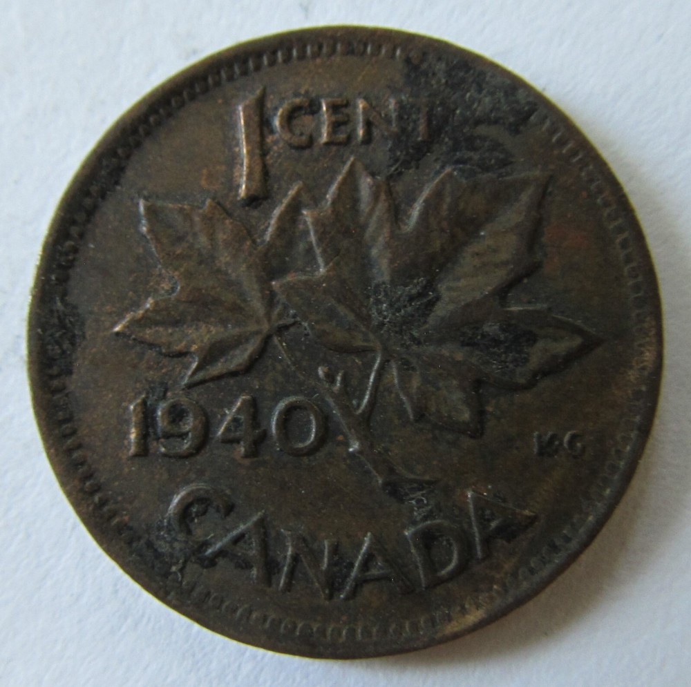 1940 1 Cent - George VI Canada Cent KM# 32