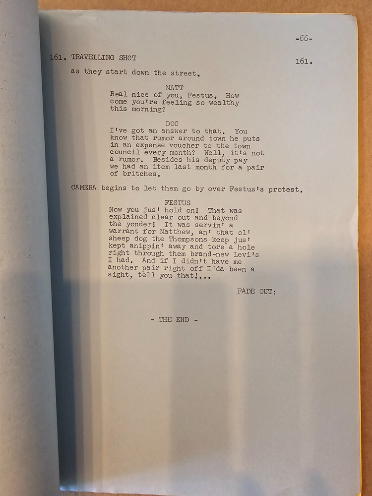 Gunsmoke Original TV Script - The Nightriders 1968