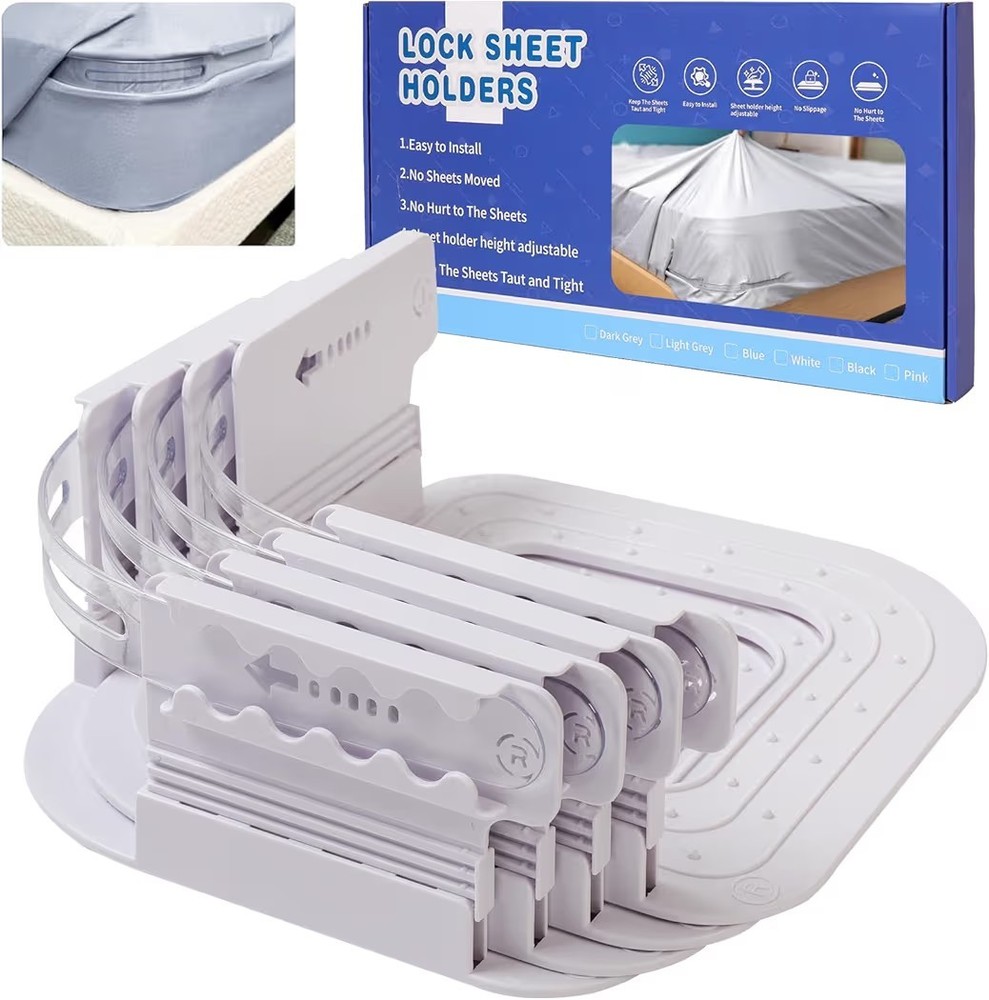 Bed Sheet Holders for Corners Keep Bed Sheets in Place, Adjustable Enhanced...