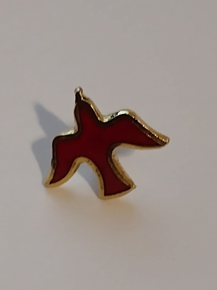 Tiny Red Dove Bird Tack Pin