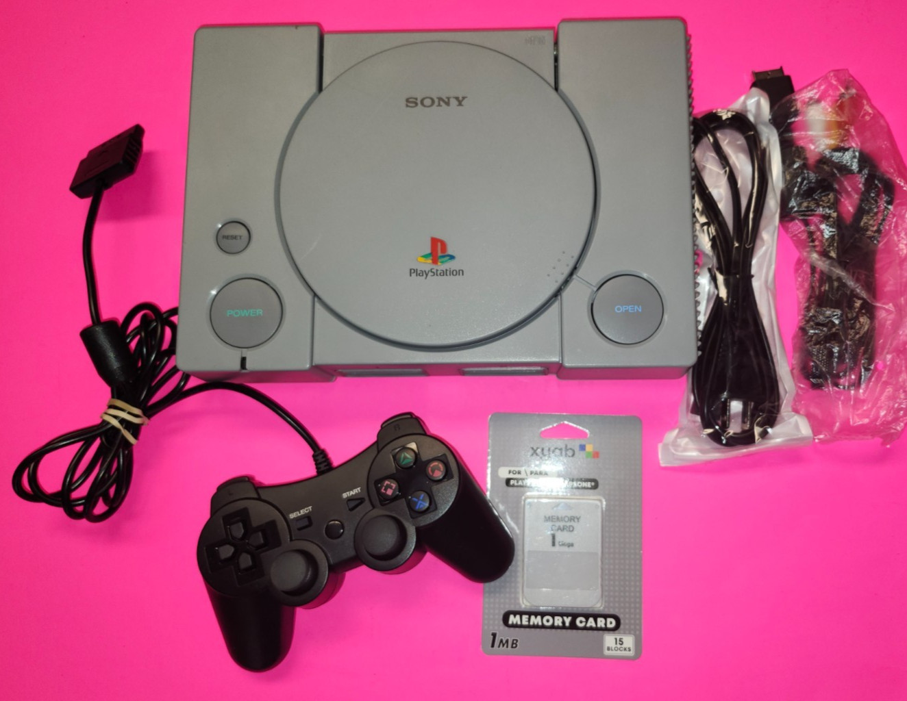 Sony PlayStation 1 PS1 Original Console System Bundle - Tested and Works