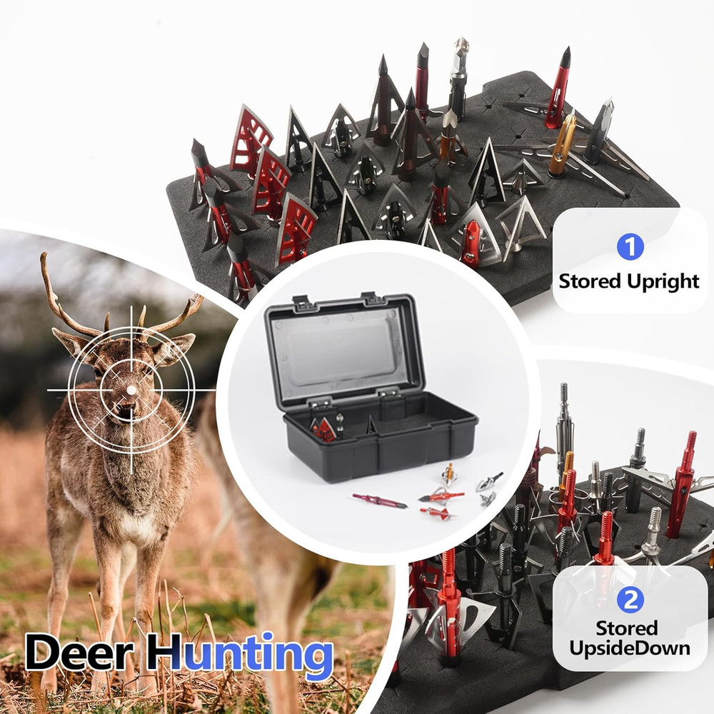Smarkey Broadhead Storage Box Case for Compound Hunting Bow and Crossbow Accesso