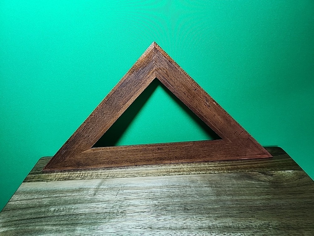 Antique Wooden Drafting Inlay Triangle Tool Architect Drawing Right Angle Ruler