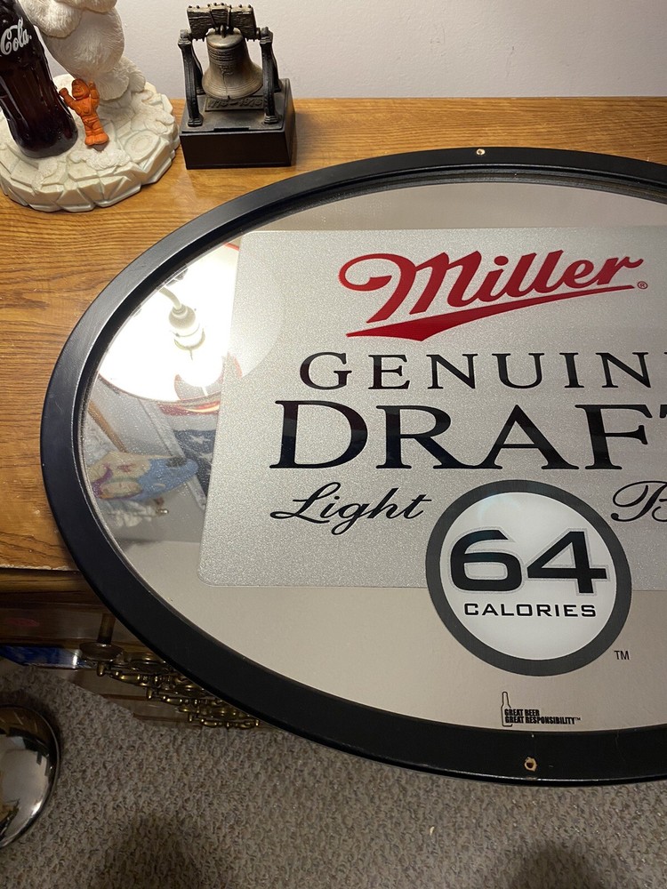 Miller Genuine Draft Oval Beer Mirror